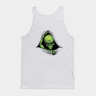 Scary Peeking Alien Coming Out Of Your Wherever Tank Top